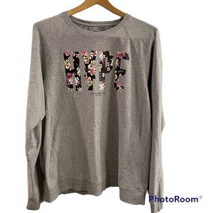 Neff Hype Floral Logo Crewneck Sweatshirt Gray - XL